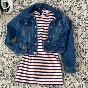 Girls J Crew dress with Cat & Jack jean jacket